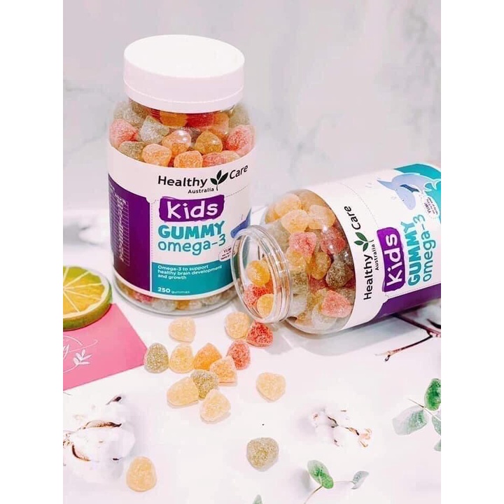 Kẹo dẻo Healthy care Úc - cho bé trên 2 tuổi - bổ sung Gummy Omega 3 - Lọ