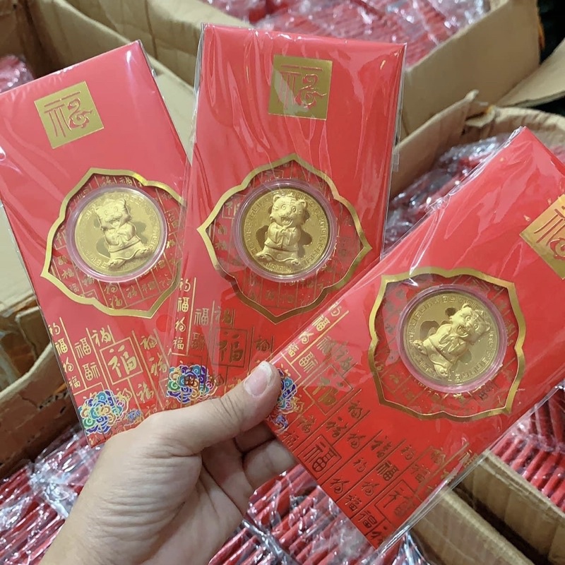 Lì xì Hổ mạ vàng đem lại may mắn tài lộc - Vàng Bạc Khải Khải