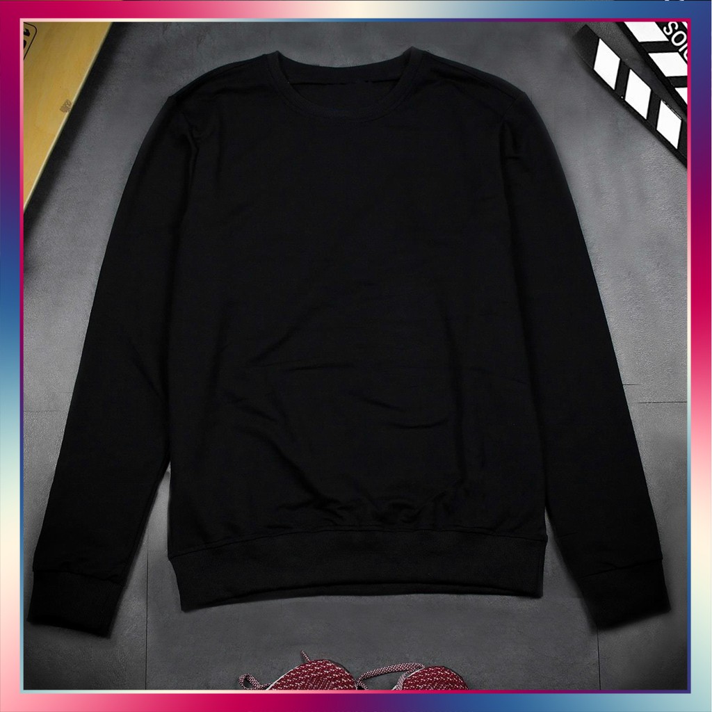 [Rẻ Nhất] Áo Nỉ Kiểu Dáng Basic Chất Da Cá Đen [DUHNO] | BigBuy360 - bigbuy360.vn