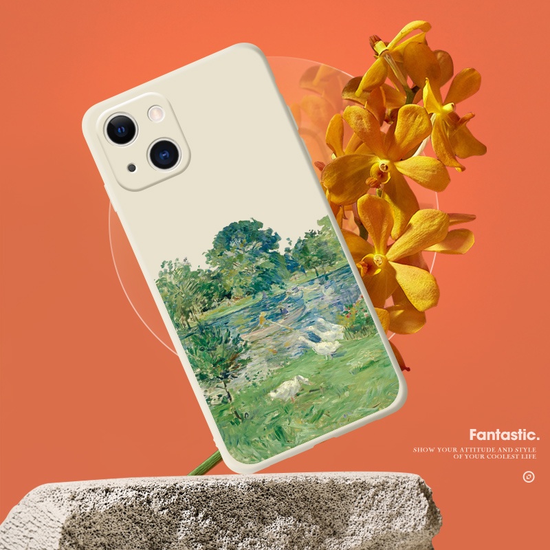 Ốp Điện Thoại Chống Sốc Họa Tiết Tranh Sơn Dầu Cho Iphone 13 Pro 11 Pro Max Xr 6s 7 8 Plus 12 Mini 14 Pro Xs Max