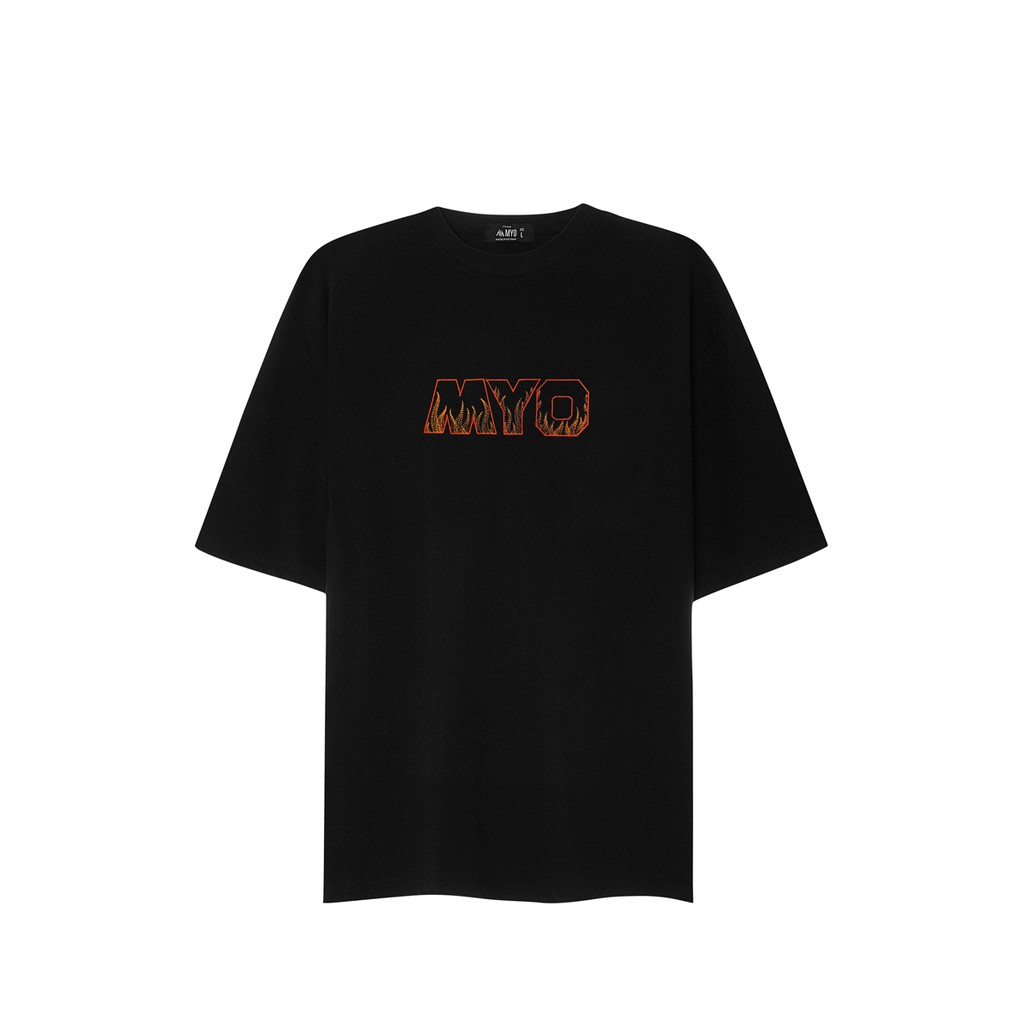 Áo Thun Nam Cao Cấp MYO Vải Cotton Thêu Lửa 200