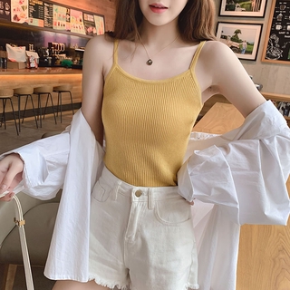 Áo dệt kim không tay dáng ôm phong cách hàn quốc dành cho nữ
