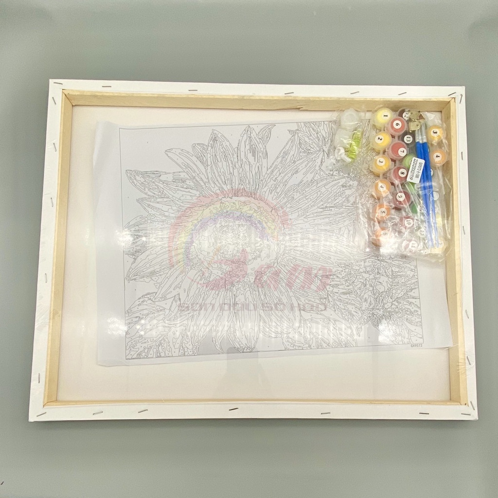 Tranh sơn dầu số hoá tự tô màu trừu tượng đêm trăng TT4431 40x50cm căng khung