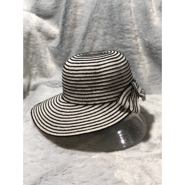 Nón vành nữ xoay sọc khoét đuôi nơ sau - Nón nữ