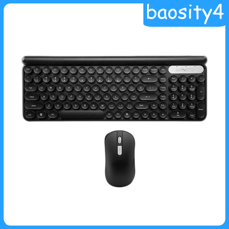 Set Bàn Phím + Chuột Không Dây 2.4g Phong Cách Retro