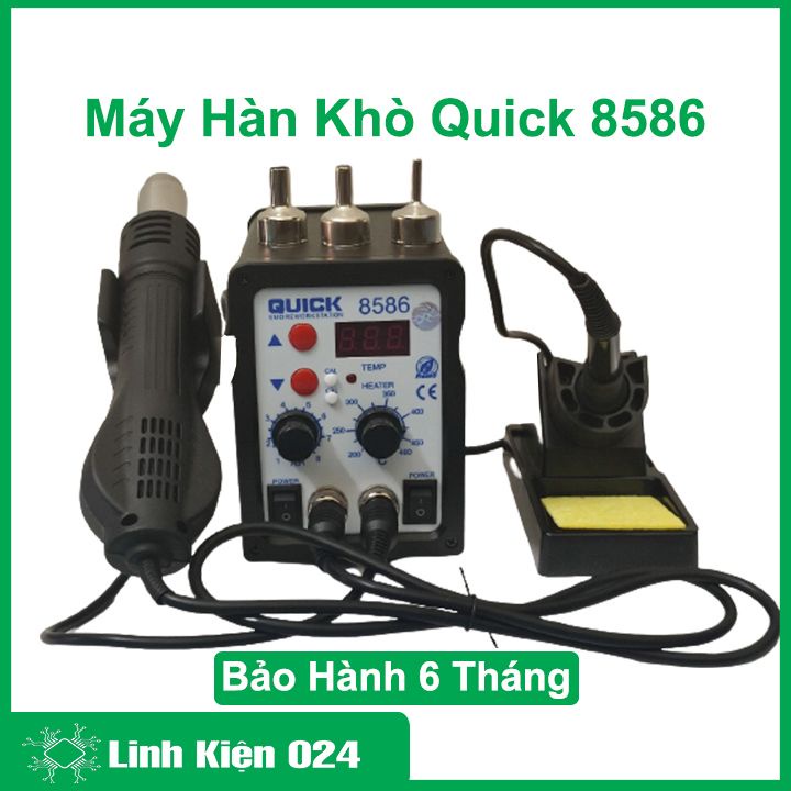 Máy hàn khò điện tử QUICK 8586 2 trong 1 điện áp 220V chỉnh nhiệt công nghệ mới