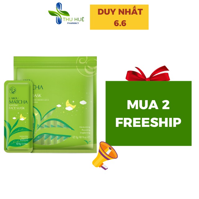 Mặt Nạ Ngủ Trà Xanh Matcha MudMask Laikou Dưỡng Da Mềm Mịn Tự Nhiên Tại Nhà, Mùi Thơm Dịu, Dùng Được Cho Da MỏngYếu