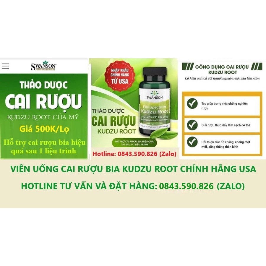 Viên_cai_rượu_Swanson_Kudzu_Root 60 viên