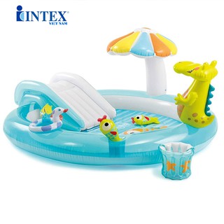Bể bơi phao cầu trượt cá sấu chúa Intex 57129