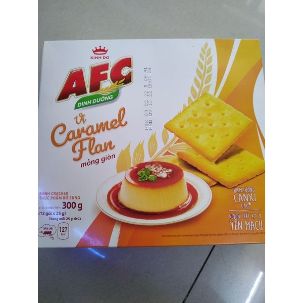 Bánh cracker AFC vị caramel flan hộp 300g