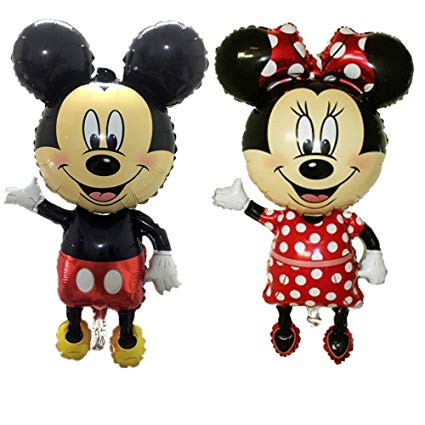 Bóng Nhôm Hình Chuột Mickey, Minnie, Bóng Kiếng Chuột Mickey, Minnie Trang Trí Sinh Nhật Cho Bé Size 40cm Và 60cm