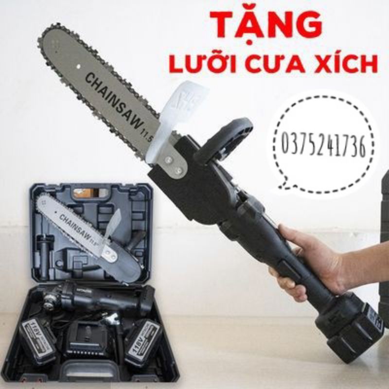 máy mài pin hitach 118v tặng lưỡi cưa xích- máy mài góc -máy cắt