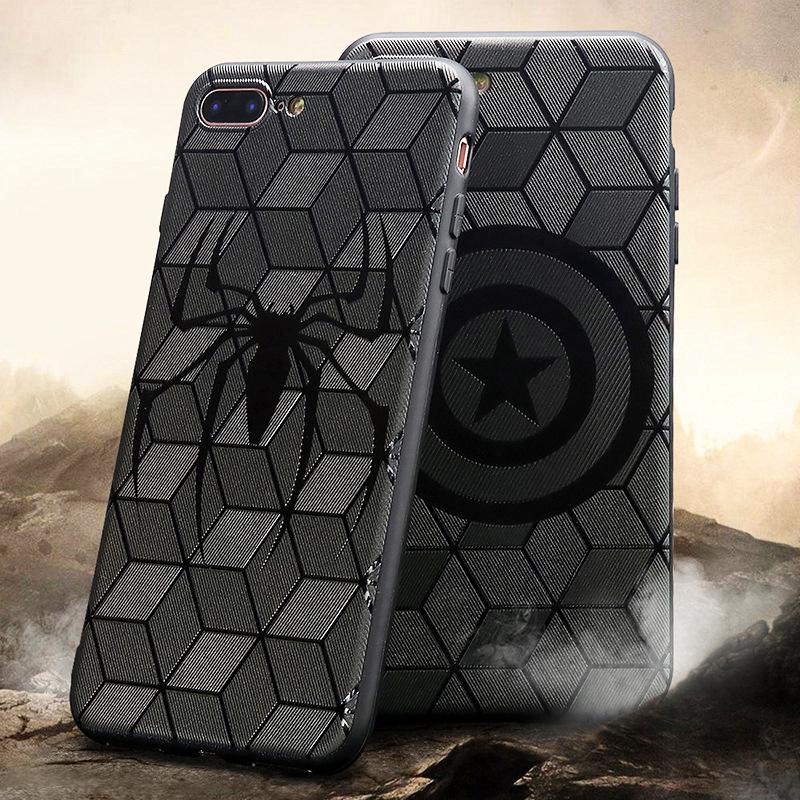 Ốp điện thoại mềm chống rơi hình MARVEL Avengers cho iPhone 6S/7/8Plus/X/XR/XSMax
