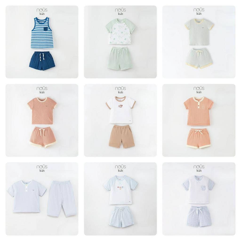 Nous Kid 2-6Y Bộ đồ thời trang mùa hè Nous cho bé trai bé gái mát mẻ