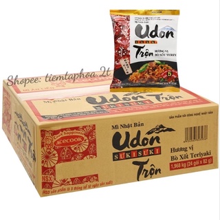 THÙNG 24 GÓI MÌ UDON TRỘN HƯƠNG VỊ BÒ XỐT TERIYAKI - MÌ KHÔ - SỢI MÌ DAI NGON ACECOOK