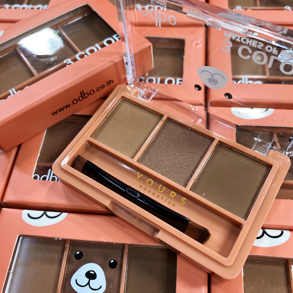 [Auth Thái] Set Bột Tán Mày Tông Nâu Tự Nhiên Odbo 3 Color Matches Of Brows OD797 No.02