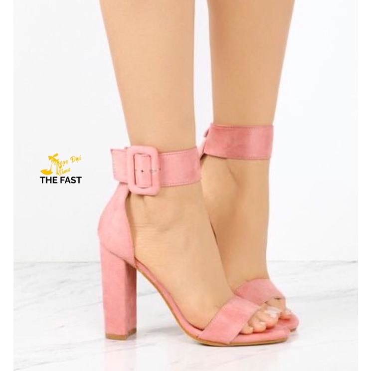 Giày xăng đan gót vuông cao khoá bản to NĐ76