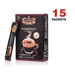 Cà Phê Đen Hòa Tan Espresso KING COFFEE - Hộp 15 gói x 2.5g