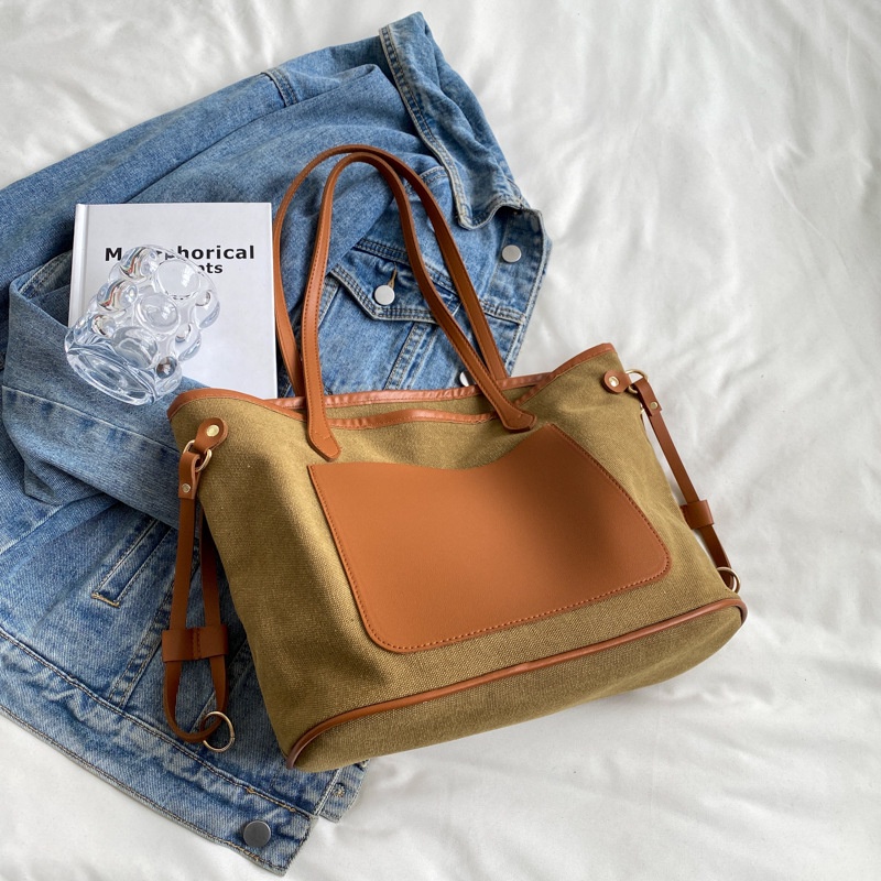 Túi Xách Canvas Cỡ Lớn Thiết Kế Đơn Giản Thời Trang