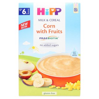 Bột ăn dặm HiPP 250g dinh dưỡng hoa quả sữa, bắp