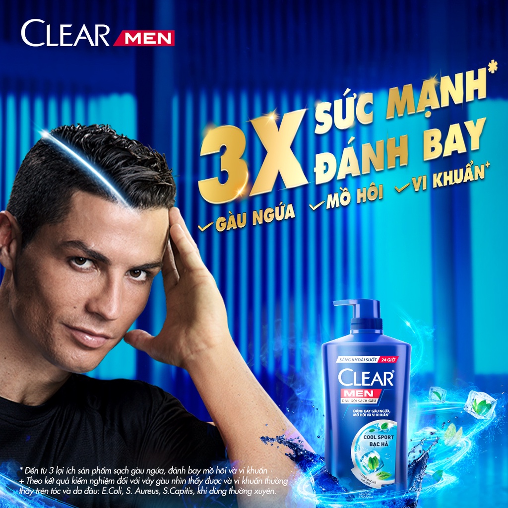 Dầu Gội Đầu Clear Men Deep Cleanse Than Hoạt Tính Đánh Bay Gàu, Ngứa Và Dưỡng Tóc Khỏi Khói Bụi 900G