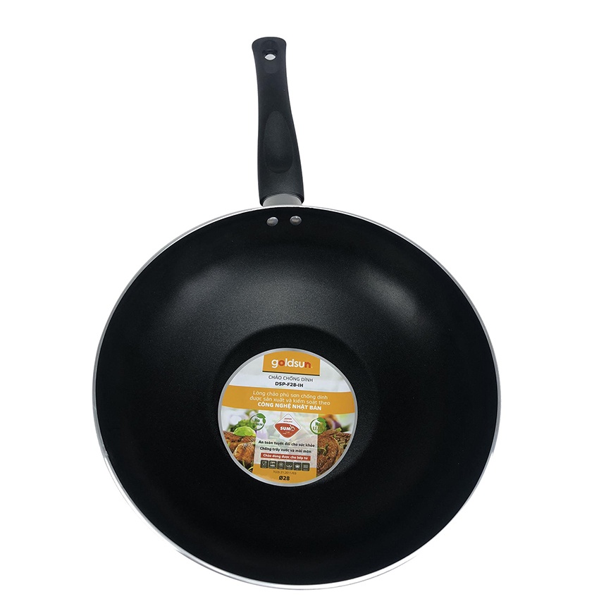 Chảo chống dính GOLDSUN, Chảo nhôm CD DSP-GE428-IH đường kính 28cm phủ sơn chịu nhiệt tốt mã 10202412