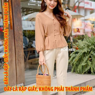 Rập giấy DC027 - Set Quần tây - Sơmi peplum công sở