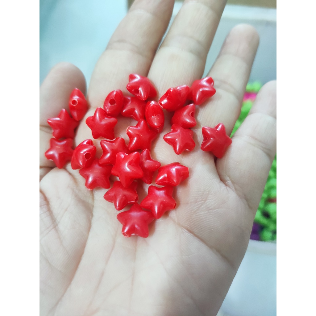 Ngôi sao nhựa nhiều màu size 10mm làm hand made, rèm, trang trí, trang trí, DIY
