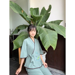 chéo nơ thêu đồ lam đi chùa nữ thêu tâm size 40-80kg