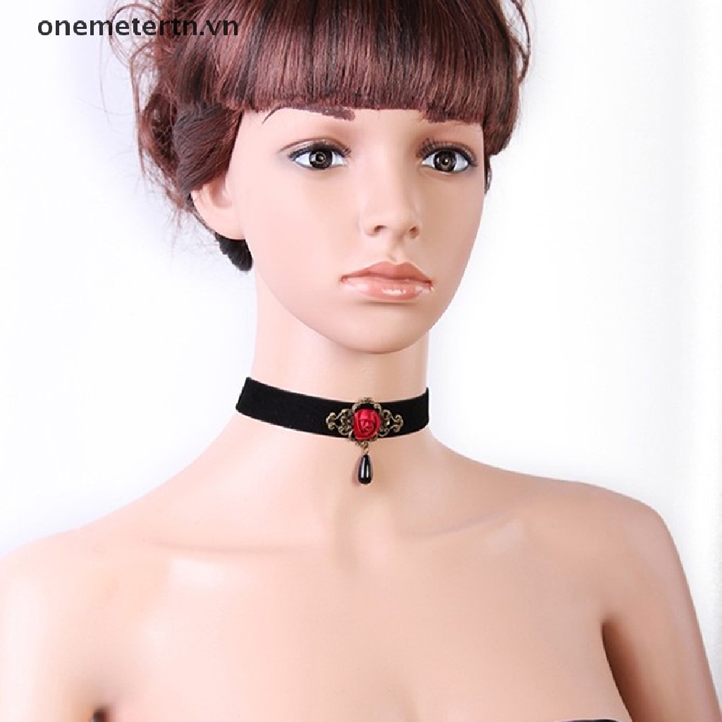 1 Vòng Cổ Choker Mặt Hoa Hồng Thanh Lịch Cho Nữ