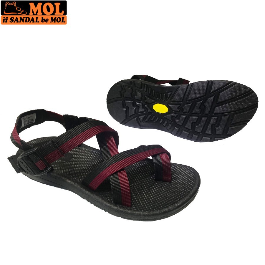 Giày Sandal Rova Unisex Nam Nữ Kiểu Cổ Điển Quai Dù Đế Cao Su Đi Học Màu Đen Đỏ RV117