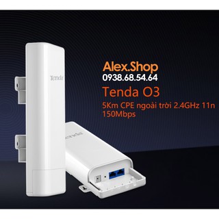 🔥10.10🔥Thiết Bị Phát WiFi Tenda O3 Không Dây 5Km outdoor CPE 2.4GHz 11n 150Mbps anten 12dBi