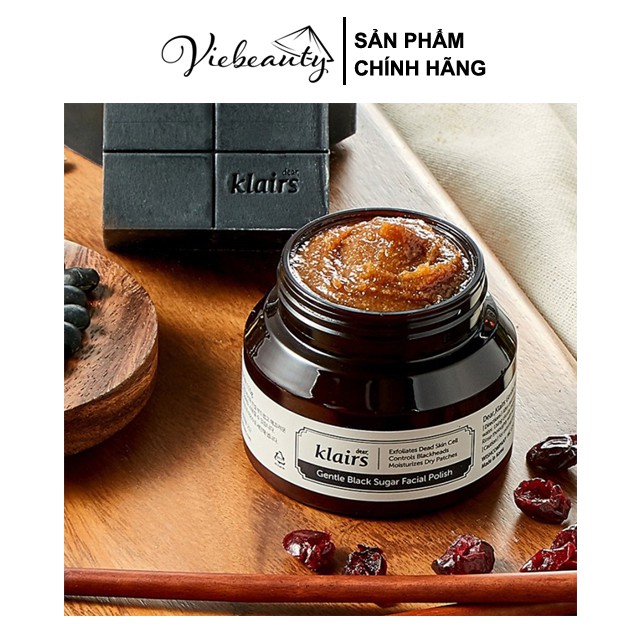 Tẩy Tế Bào Chết Làm Giảm Mụn Đầu Đen Với Đường Đen Dear, Klairs Gentle Black Sugar Facial Polish 110g - Viebeauty