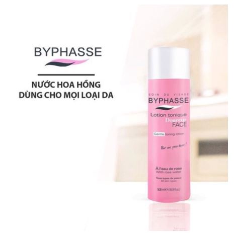 [ CÓ TEM NHÃN] Nước Hoa Hồng Dưỡng Da Byphasse 500ml Màu Hồng