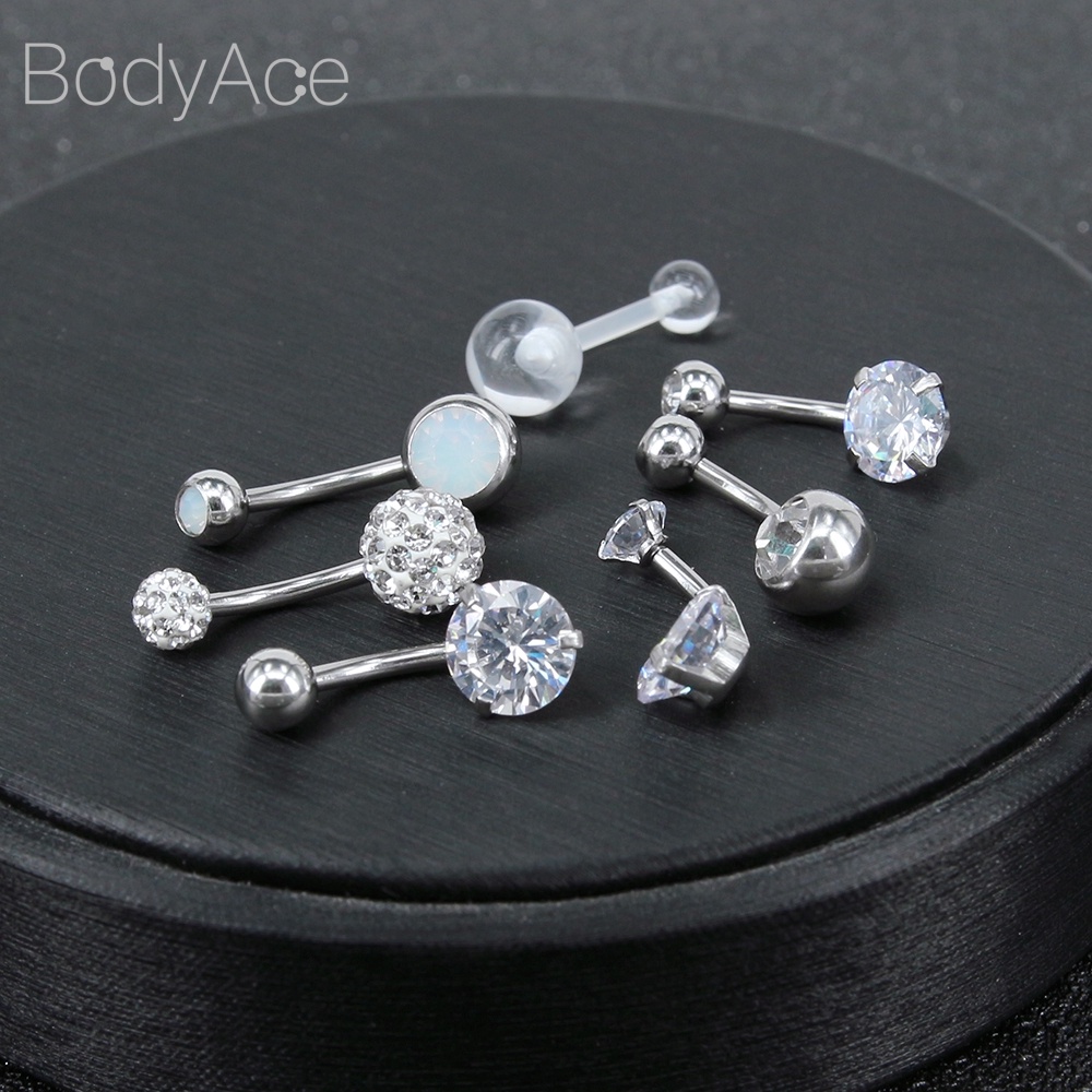 Bộ Khuyên Rốn Bằng Thép Không Gỉ Hình Số 8