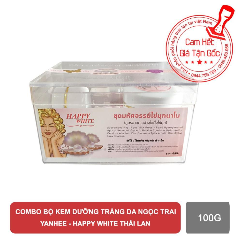 Combo set kem dưỡng trắng da Yanhee - Happy White thái lan