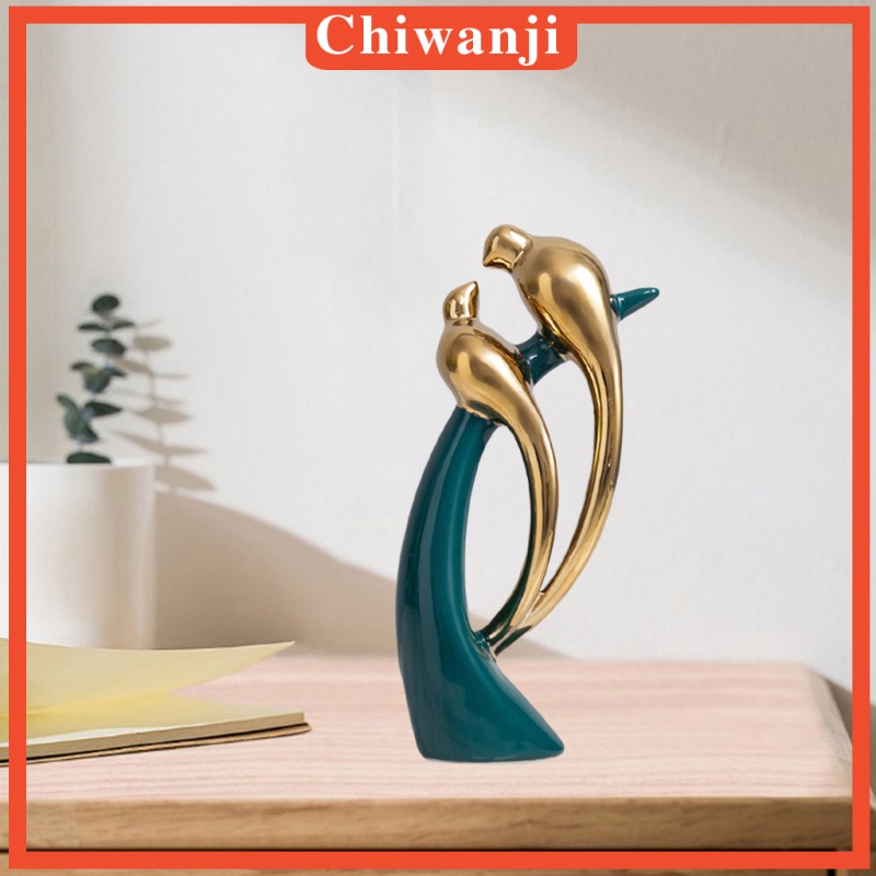 Tượng điêu khắc hình cặp đôi chim nghệ thuật hiện đại trang trí tủ rượu phòng khách khách sạn