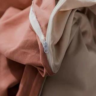 Sét chăn ga cotton tici cao cấp màu cam đất phối be(ảnh thật cuối)