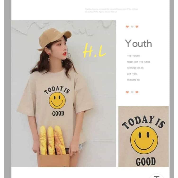 Áo phông nữ mặt cười Today HLU0419