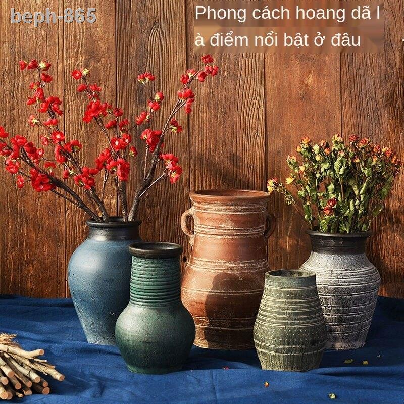 ₪ ∈ Chậu đất sét thủ công, bình hoa bằng đá, mọng nước, cổ điển, hoa, sét, nung, khô, bán giải phóng mặt