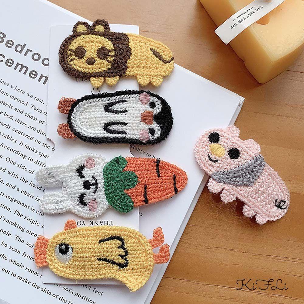 Kẹp Tóc Hình Động Vật Bằng Len Phong Cách Hàn Quốc Thời Trang WMES15H