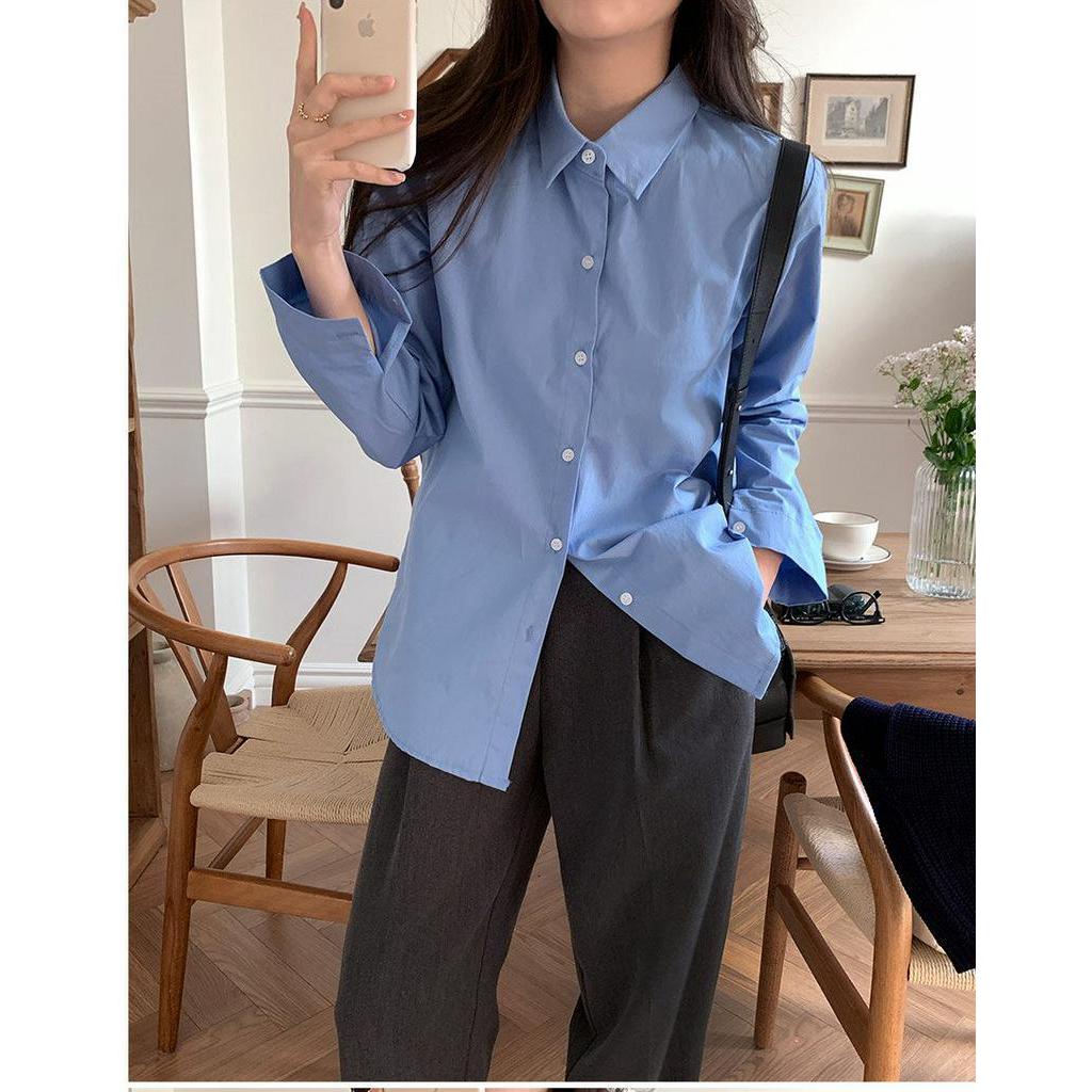 Áo Sơ Mi Cổ polo Dài Tay / Áo Vest Dệt Kim Rộng Rãi 61741