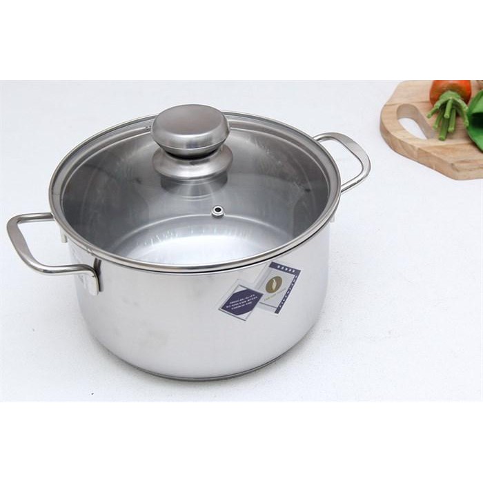 Bộ nồi inox 430 bếp từ 3 đáy FiveStar Standard 4 món nắp kính.tặng 1 vá canh inox