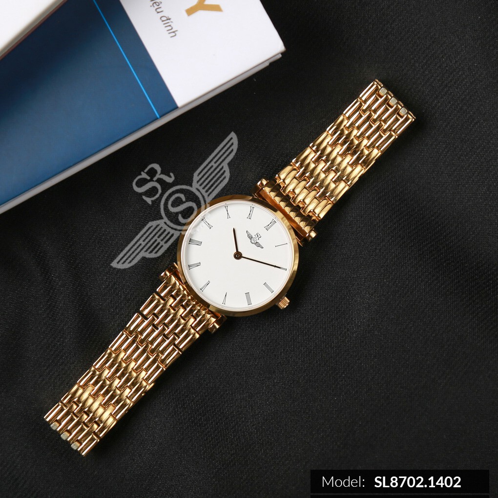 Đồng hồ đôi SRWATCH SR8702.1402 Mặt kính Sapphire Chống Trầy Chống Nước thiết kế Tin