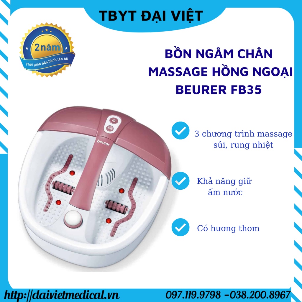 Bồn Ngâm Chân Massage Đa Năng Hồng Ngoại Có Hương Thơm Beurer FB35 bảo hành chính hãng 24 tháng