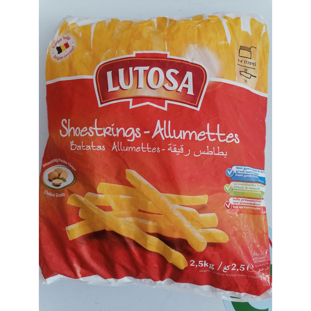 [2.5 Kg – Shoestrings] Khoai tây sợi nhỏ [Belgium] LUTOSA Potato Chips (tgc-hl) (nw5)