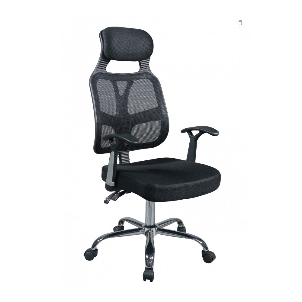 Ghế lưới mâm 2 cần xoay nâng hạ IBIE ID8316 lưng cao có gối, chân inox