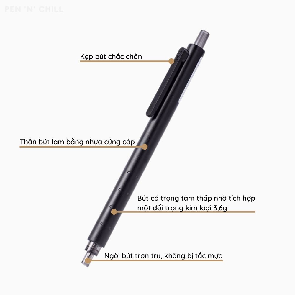 Bút gel nước Kaco Rocket - Cỡ ngòi 0.5mm