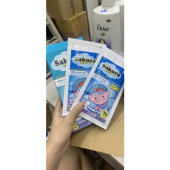 ✅  Miếng dán hạ sốt SAKURA hộp 3 gói x 2 miếng