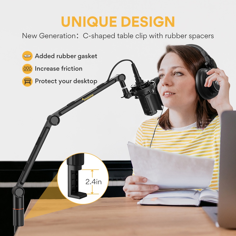 Đế MAONO gắn Micro BA91 cho podcast studio microphone chuyên nghiệp